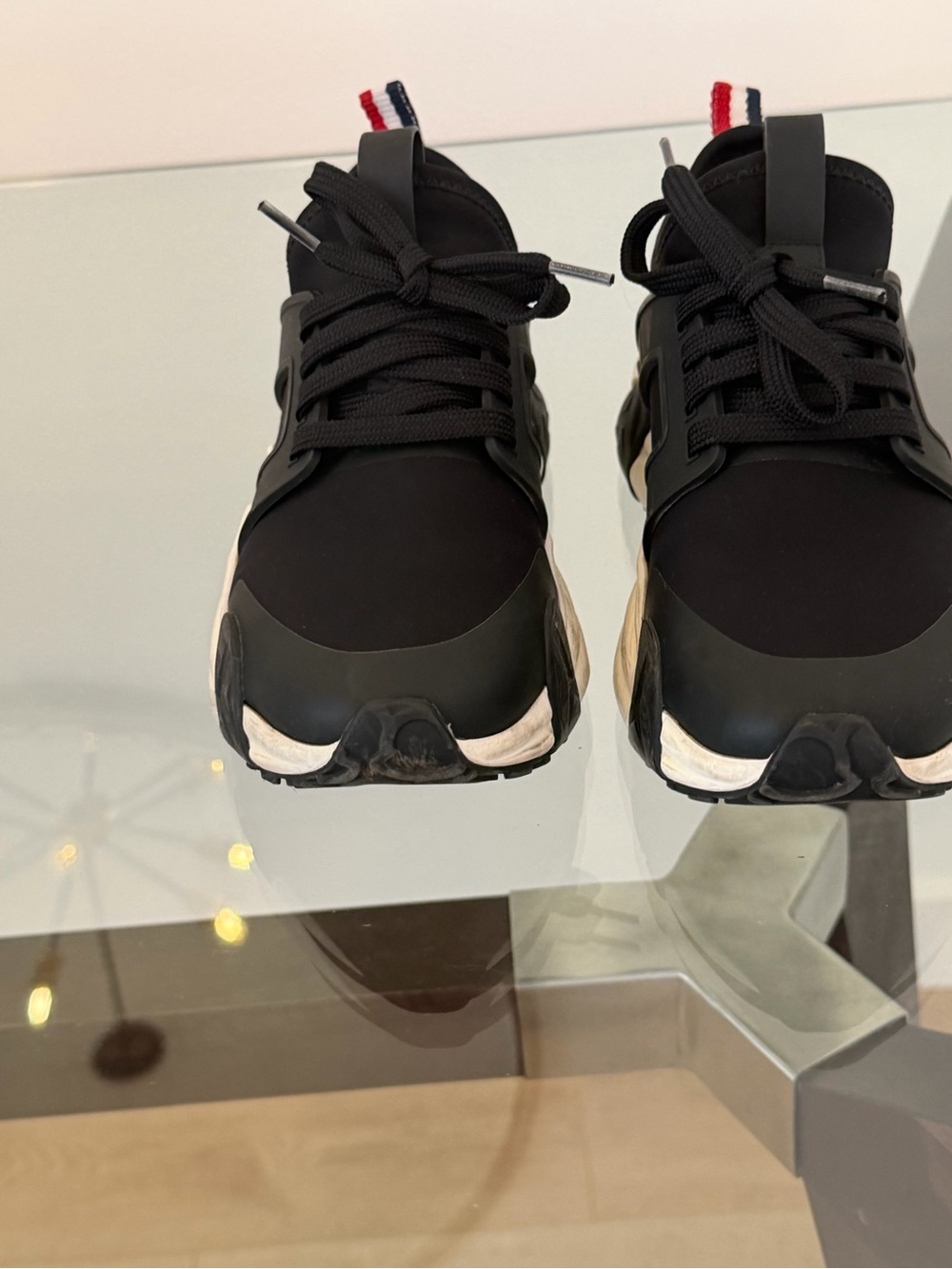 Moncler Black Neoprene Sneakers Chunky Sole Logo Size 6.5 - Picture 9 of 15